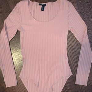 Forever 21 light pink long sleeve bodysuit